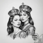 Tattoo sketch soldier with a queen – tattoo sketch (№1760262369_0, 12.10.2025 09:46) — tattoovalue.net