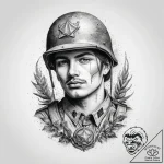 Tattoo sketch soldier with a martyr, tattoo f… – tattoo sketch (№1760263451_0, 12.10.2025 10:04) — tattoovalue.net