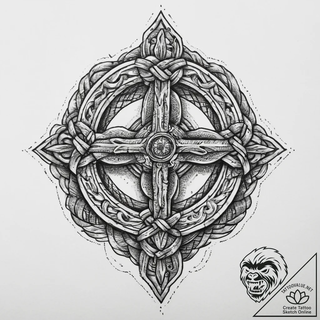 Tattoo sketch knot, tattoo line art, detailed... - tattoo sketch (№1760263668_0, 12.10.2025 10:07) — tattoovalue.net