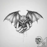 Tattoo sketch hands with a bat – tattoo sketch (№1760264099_0, 12.10.2025 10:14) — tattoovalue.net