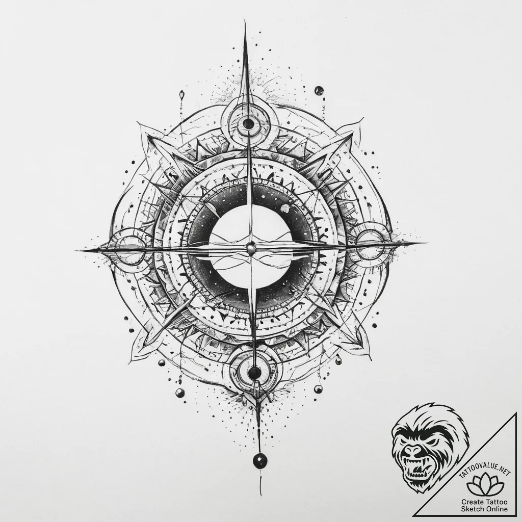 Tattoo sketch cosmic world, concept art for t... - tattoo sketch (№1760264962_0, 12.10.2025 10:29) — tattoovalue.net