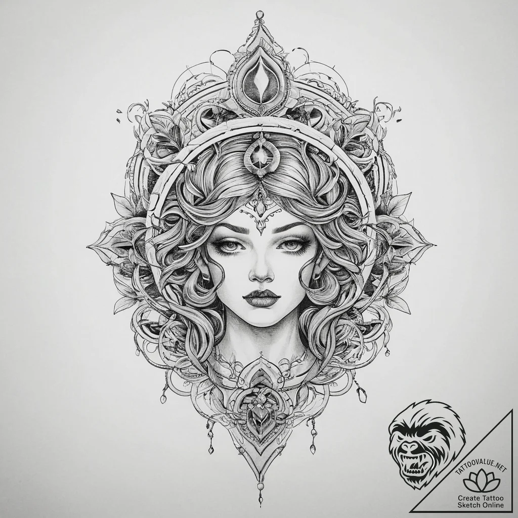 Tattoo sketch elemental of earth, ink illustr... - tattoo sketch (№1760265189_0, 12.10.2025 10:33) — tattoovalue.net