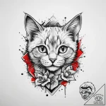 Tattoo sketch playful kitten tattoo, tattoo f… – tattoo sketch (№1760265836_0, 12.10.2025 10:43) — tattoovalue.net