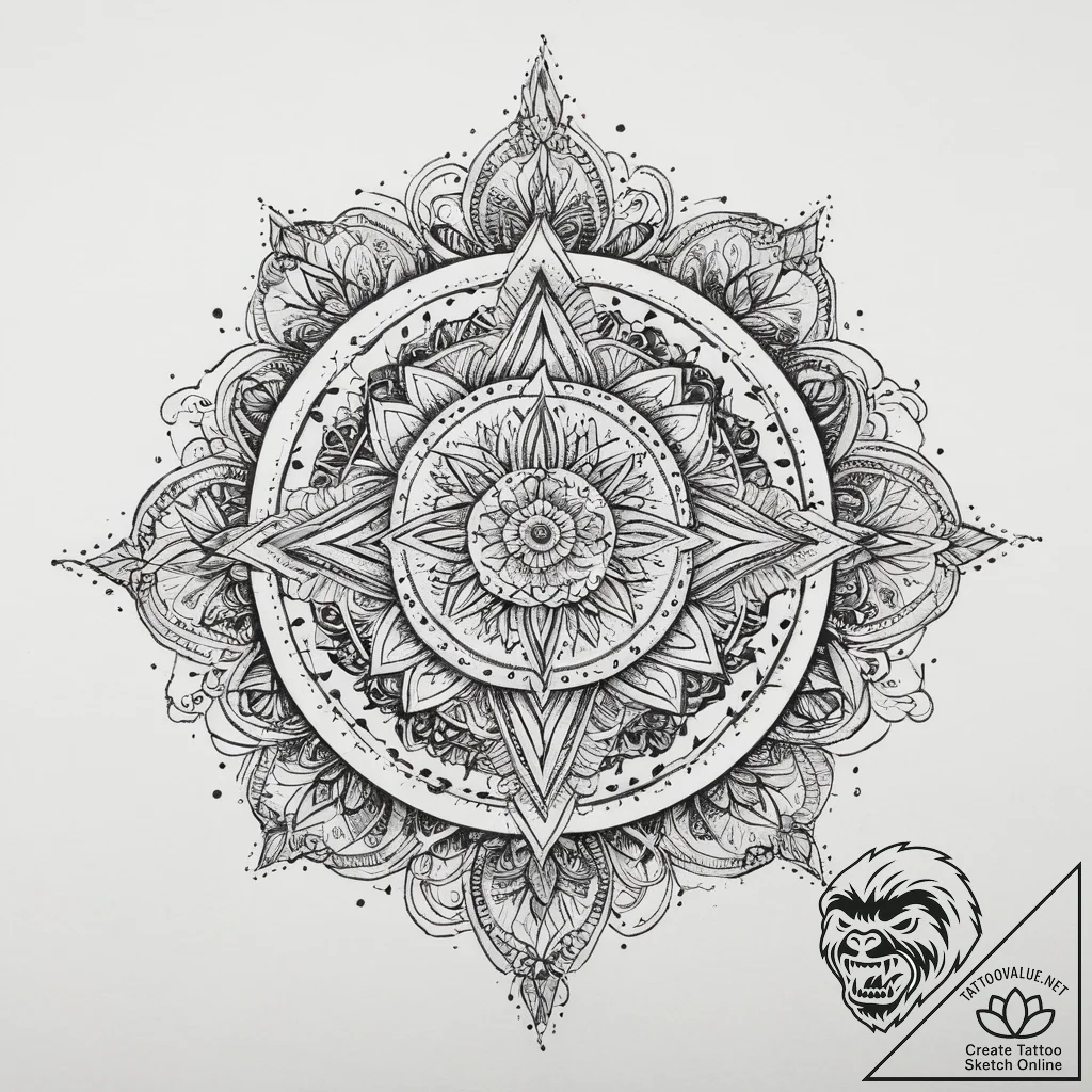 Tattoo sketch cosmic being, ink illustration... - tattoo sketch (№1760268000_0, 12.10.2025 11:20) — tattoovalue.net