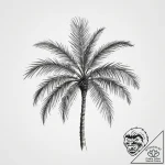Tattoo sketch date palm blossom, ink illustra… – tattoo sketch (№1760268867_0, 12.10.2025 11:34) — tattoovalue.net