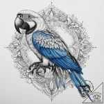 Tattoo sketch blue-and-yellow macaw, concept… – tattoo sketch (№1760269084_0, 12.10.2025 11:38) — tattoovalue.net