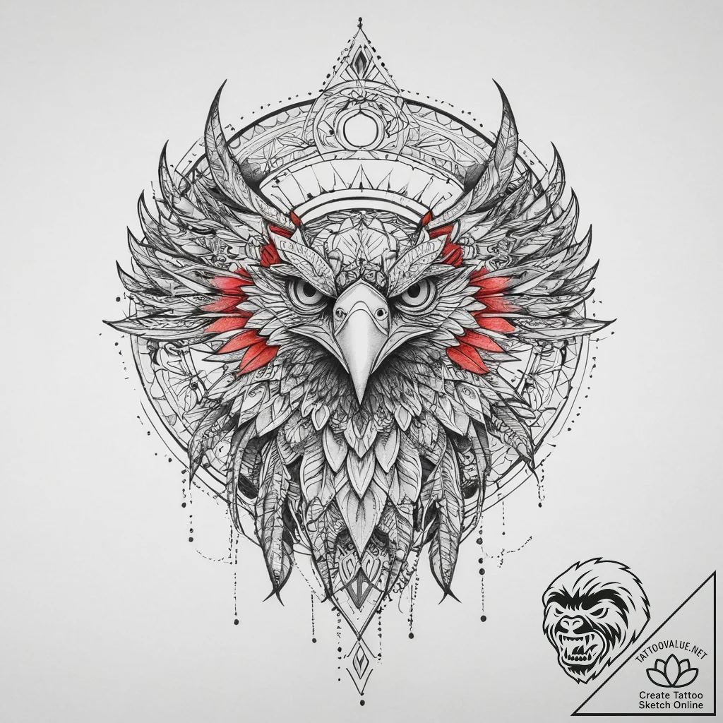 Tattoo sketch eagle, tattoo line art, black a... - tattoo sketch (№1760269964_0, 12.10.2025 11:52) — tattoovalue.net