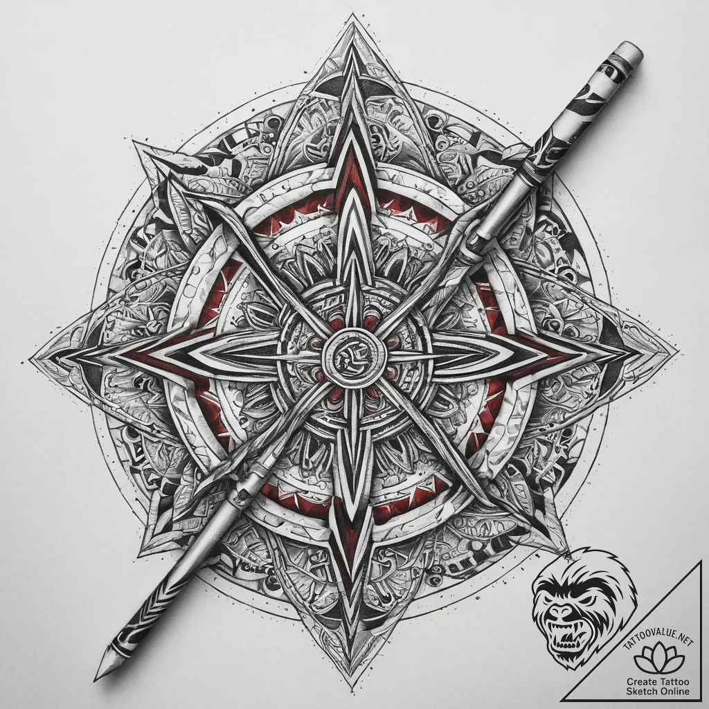 Tattoo sketch hockey stick and puck, artistic... - tattoo sketch (№1760270827_0, 12.10.2025 12:07) — tattoovalue.net