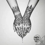 Tattoo sketch two people holding hands – tattoo sketch (№1760271690_0, 12.10.2025 12:21) — tattoovalue.net