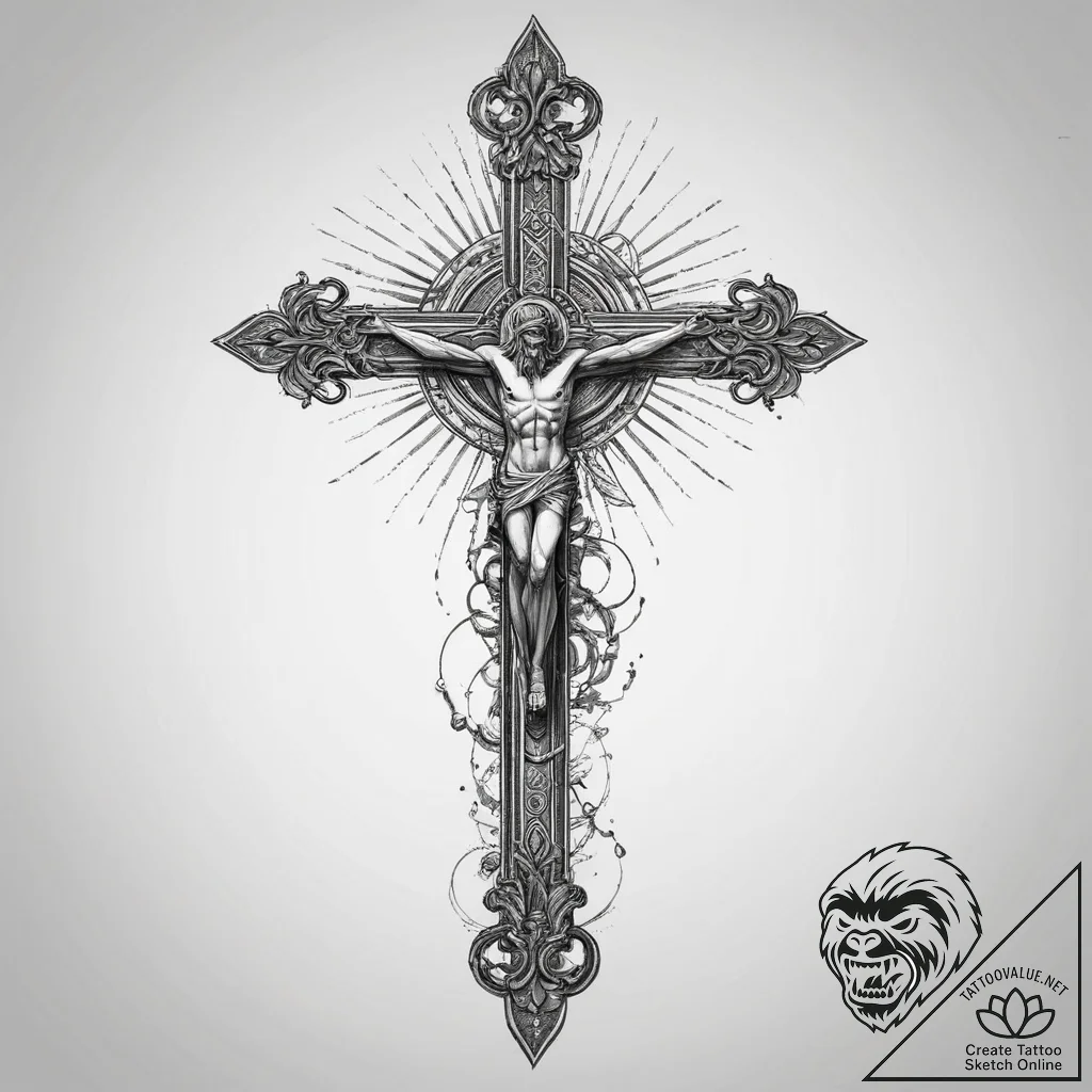 Tattoo sketch religious sacrifice, concept ar... - tattoo sketch (№1760272122_0, 12.10.2025 12:28) — tattoovalue.net