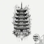 Tattoo sketch irezumi храм, artistic tattoo s… – tattoo sketch (№1760272775_0, 12.10.2025 12:39) — tattoovalue.net