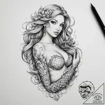 Tattoo sketch mermaid tattoo – tattoo sketch (№1760272992_0, 12.10.2025 12:43) — tattoovalue.net