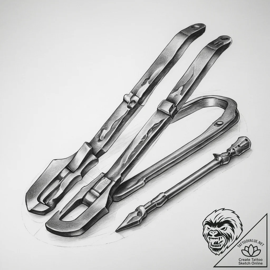Tattoo sketch blacksmith forge and tongs - tattoo sketch (№1760274298_0, 12.10.2025 13:04) — tattoovalue.net