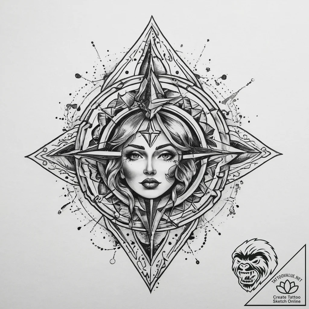 Tattoo sketch cosmic character, tattoo sketch... - tattoo sketch (№1760274513_0, 12.10.2025 13:08) — tattoovalue.net