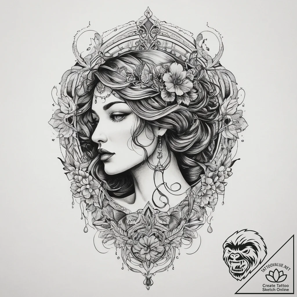 Tattoo sketch riddle, ink illustration for ta... - tattoo sketch (№1760275598_0, 12.10.2025 13:26) — tattoovalue.net