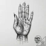 Tattoo sketch hands with a pencil, tattoo fla… – tattoo sketch (№1760276031_0, 12.10.2025 13:33) — tattoovalue.net