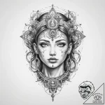 Tattoo sketch cosmic person – tattoo sketch (№1760276463_0, 12.10.2025 13:41) — tattoovalue.net