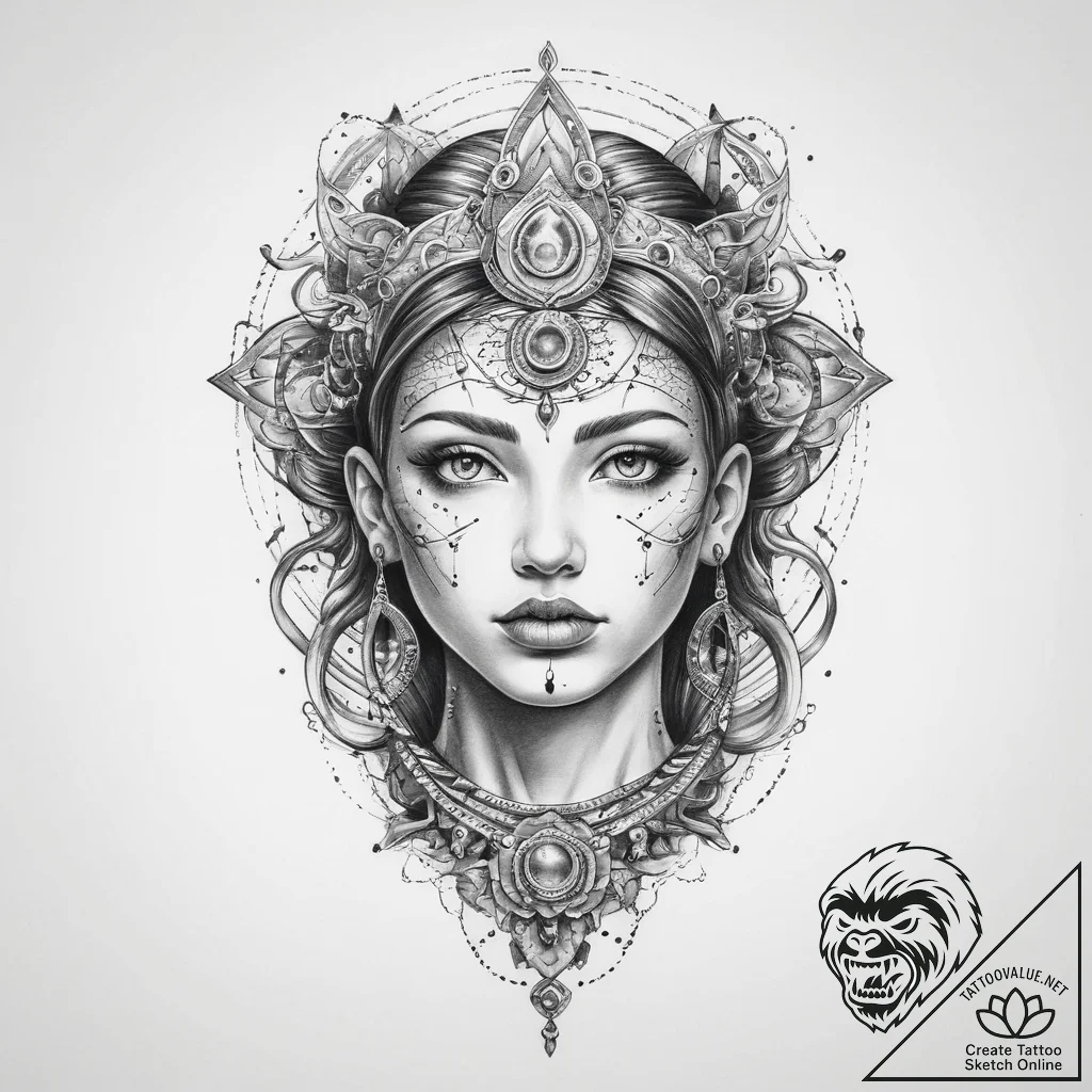 Tattoo sketch cosmic person - tattoo sketch (№1760276463_0, 12.10.2025 13:41) — tattoovalue.net