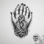Tattoo sketch hands with a knot, tattoo drawi… – tattoo sketch (№1760278435_0, 12.10.2025 14:13) — tattoovalue.net