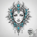 Tattoo sketch turquoise – tattoo sketch (№1760278651_0, 12.10.2025 14:17) — tattoovalue.net