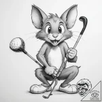 Tattoo sketch tom and jerry with a golf club – tattoo sketch (№1760279518_0, 12.10.2025 14:31) — tattoovalue.net