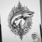 Tattoo sketch russian sturgeon, tattoo flash… – tattoo sketch (№1760280381_0, 12.10.2025 14:46) — tattoovalue.net