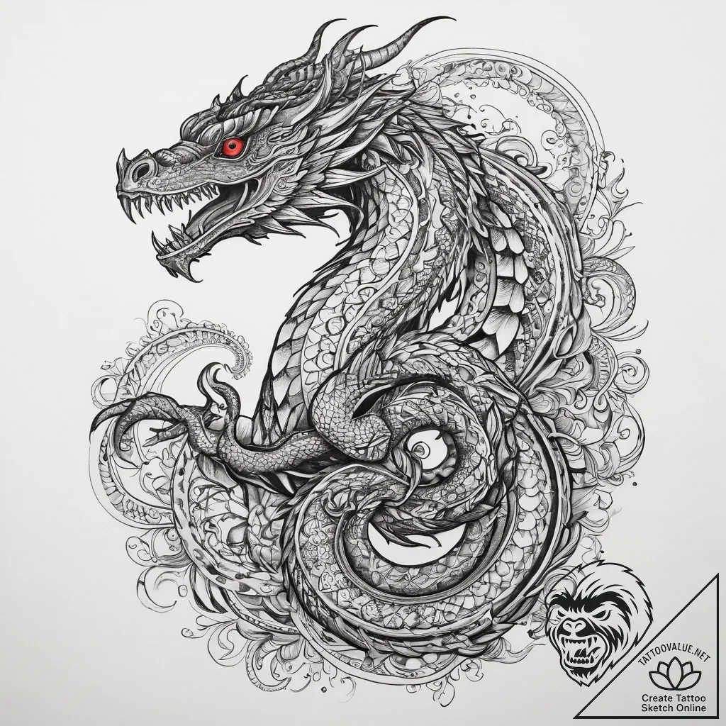 Tattoo sketch basilisk, tattoo sketch design,... - tattoo sketch (№1760282340_0, 12.10.2025 15:19) — tattoovalue.net