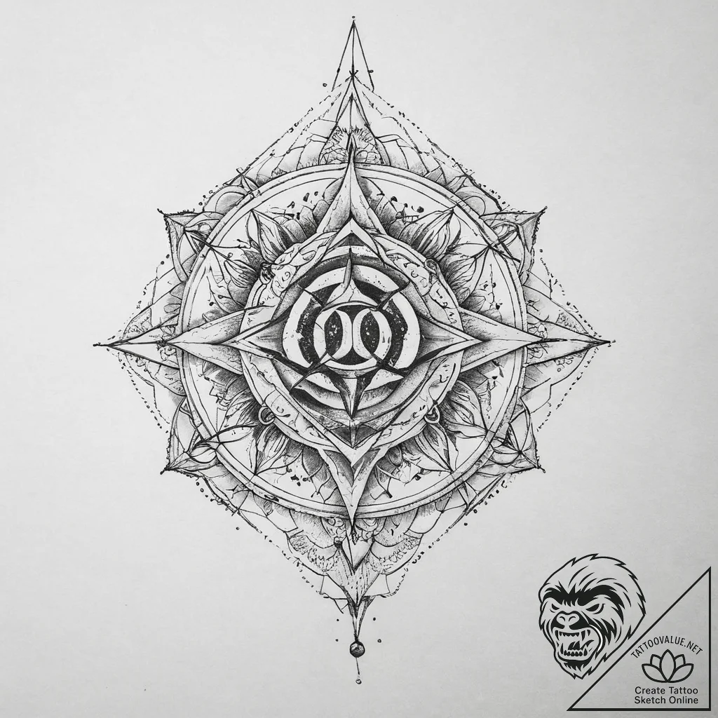 Tattoo sketch geometric word, artistic tattoo... - tattoo sketch (№1760284726_0, 12.10.2025 15:58) — tattoovalue.net