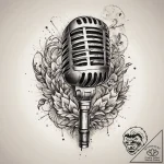 Tattoo sketch singing microphone and glowing… – tattoo sketch (№1760285168_0, 12.10.2025 16:06) — tattoovalue.net