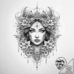 Tattoo sketch mystical spring – tattoo sketch (№1760285603_0, 12.10.2025 16:13) — tattoovalue.net