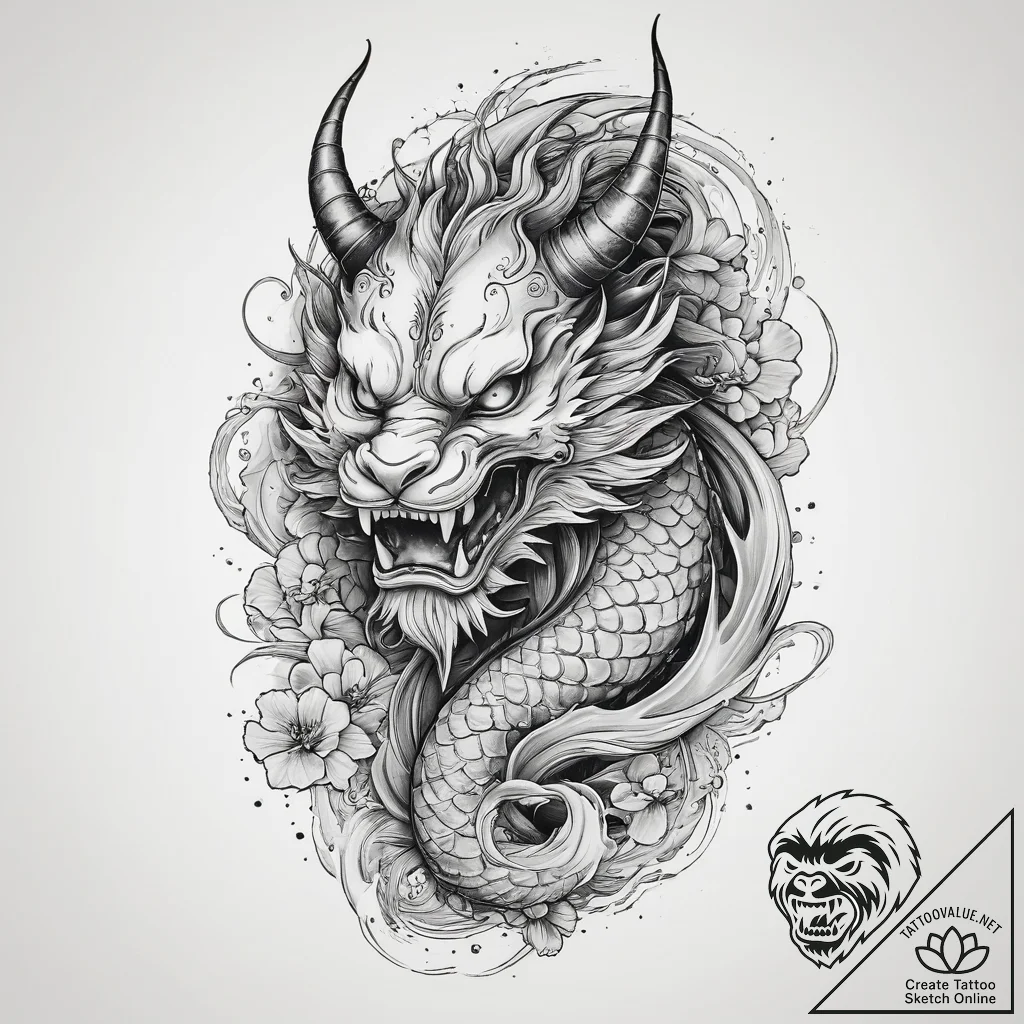 Tattoo sketch horned god, concept art for tat... - tattoo sketch (№1760285818_0, 12.10.2025 16:16) — tattoovalue.net