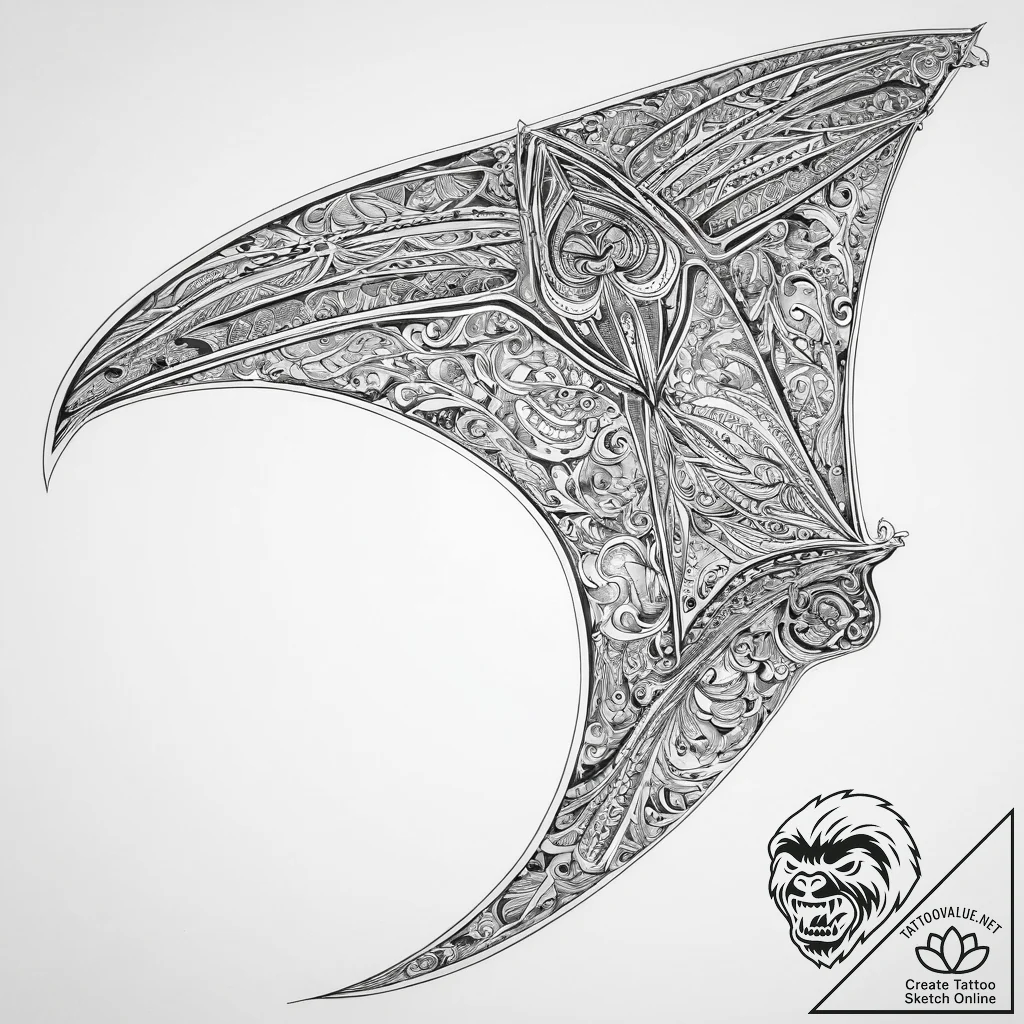 Tattoo sketch hang gliding a person with a gl... - tattoo sketch (№1760286043_0, 12.10.2025 16:20) — tattoovalue.net