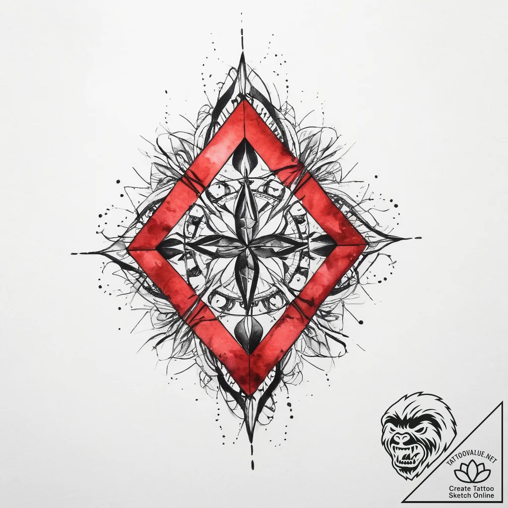 Tattoo sketch geometric symbol, artistic tatt... - tattoo sketch (№1760287129_0, 12.10.2025 16:38) — tattoovalue.net