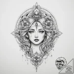 Tattoo sketch cosmic past, tattoo line art, b… – tattoo sketch (№1760290035_0, 12.10.2025 17:27) — tattoovalue.net
