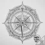Tattoo sketch a map with a compass, tattoo fl… – tattoo sketch (№1760290472_0, 12.10.2025 17:34) — tattoovalue.net