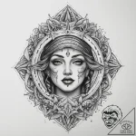 Tattoo sketch divine self, ink illustration f… – tattoo sketch (№1760290691_0, 12.10.2025 17:38) — tattoovalue.net