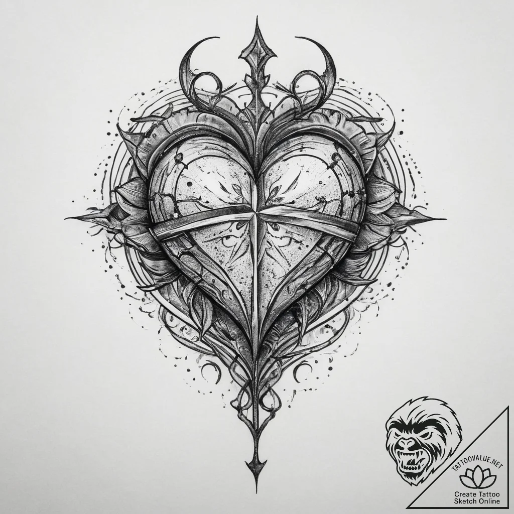 Tattoo sketch heart tattoo, tattoo drawing ou... - tattoo sketch (№1760292438_0, 12.10.2025 18:07) — tattoovalue.net