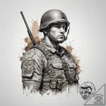 Tattoo sketch soldier with a letter, tattoo f… – tattoo sketch (№1760292892_0, 12.10.2025 18:14) — tattoovalue.net