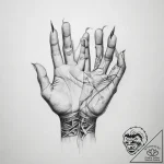 Tattoo sketch hands with a paper – tattoo sketch (№1760293759_0, 12.10.2025 18:29) — tattoovalue.net