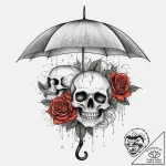 Tattoo sketch umbrella with a rain, tattoo sk… – tattoo sketch (№1760294629_0, 12.10.2025 18:43) — tattoovalue.net