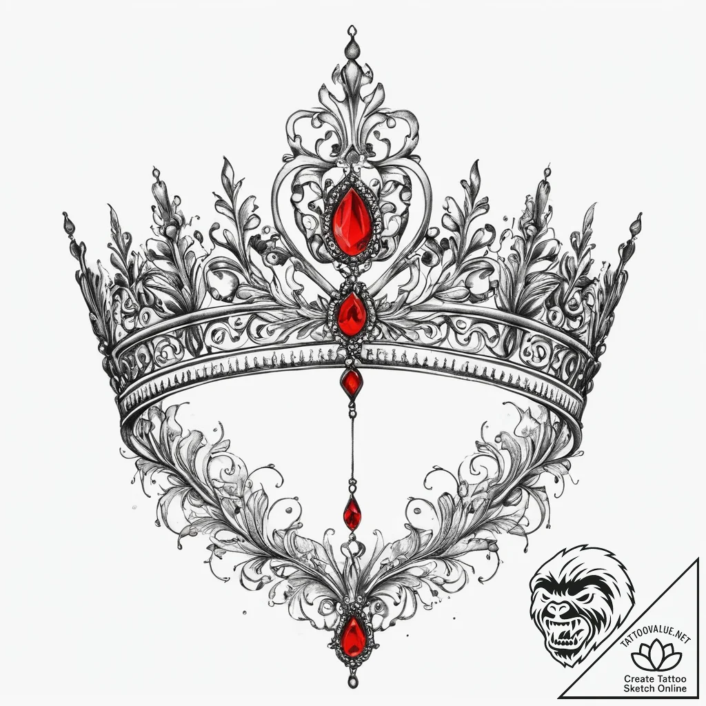 Tattoo sketch tiara tattoo, artistic tattoo s... - tattoo sketch (№1760297038_0, 12.10.2025 19:23) — tattoovalue.net