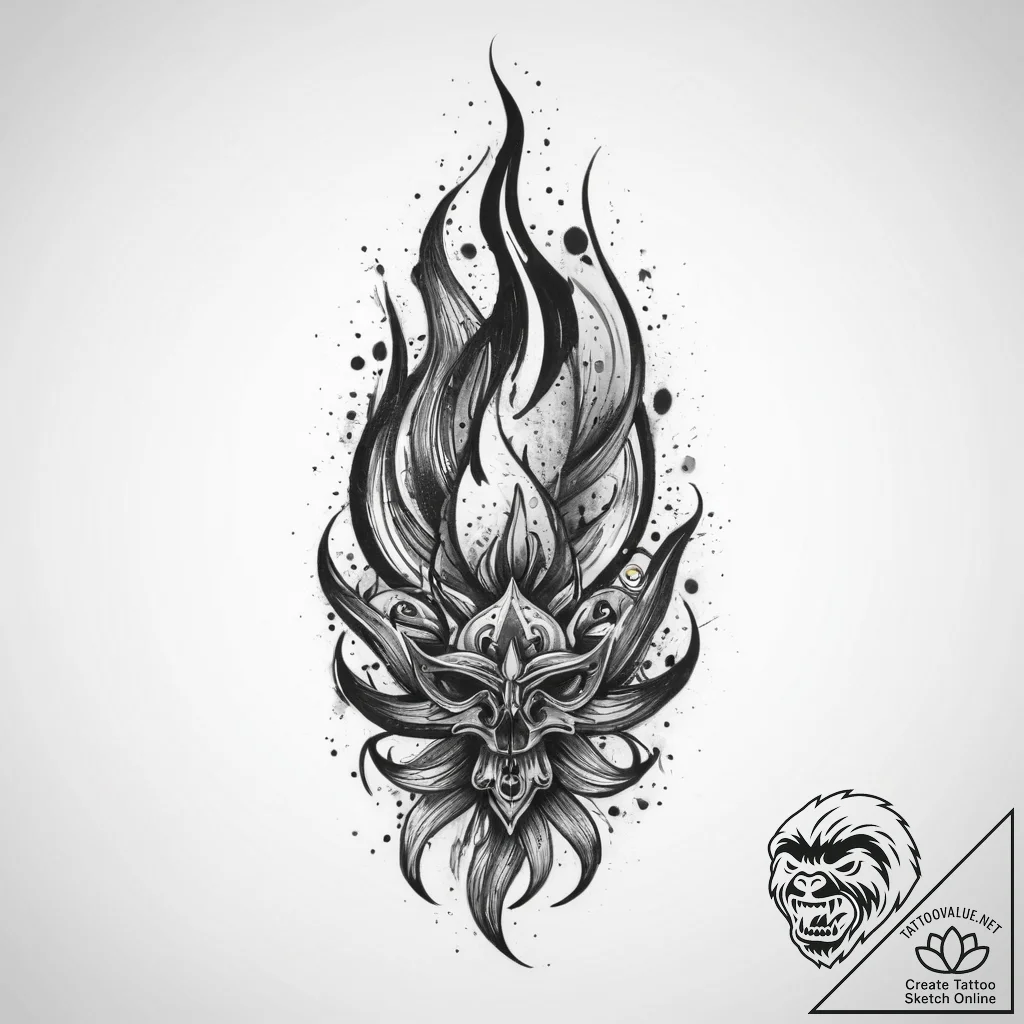 Tattoo sketch flame, artistic tattoo sketch,... - tattoo sketch (№1760298346_0, 12.10.2025 19:45) — tattoovalue.net