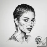 Tattoo sketch broken mirror reflecting a pers… – tattoo sketch (№1760298778_0, 12.10.2025 19:52) — tattoovalue.net