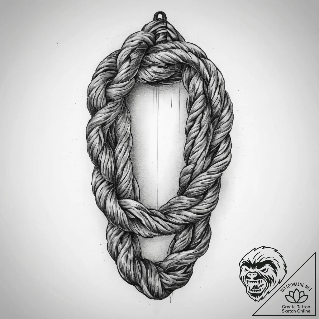 Tattoo sketch rope, ink illustration for tatt... - tattoo sketch (№1760299887_0, 12.10.2025 20:11) — tattoovalue.net