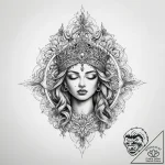 Tattoo sketch divine land – tattoo sketch (№1760300320_0, 12.10.2025 20:18) — tattoovalue.net