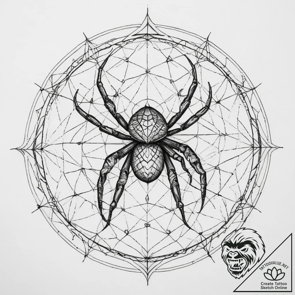 Tattoo sketch orb-weaver spider, tattoo sketc... - tattoo sketch (№1760301193_0, 12.10.2025 20:33) — tattoovalue.net