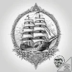 Tattoo sketch model building a ship, artistic… – tattoo sketch (№1760302495_0, 12.10.2025 20:54) — tattoovalue.net
