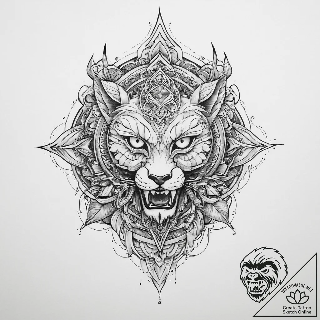 Tattoo sketch gold - tattoo sketch (№1760304884_0, 12.10.2025 21:34) — tattoovalue.net