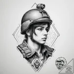 Tattoo sketch soldier with a tank, tattoo ske… – tattoo sketch (№1760305533_0, 12.10.2025 21:45) — tattoovalue.net