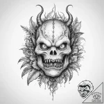 Tattoo sketch monster with a plant – tattoo sketch (№1760305965_0, 12.10.2025 21:52) — tattoovalue.net